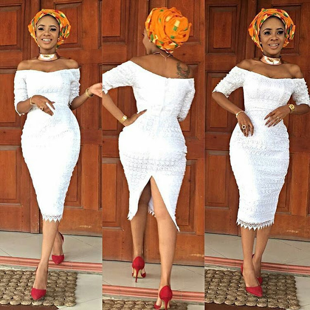 white ankara dress