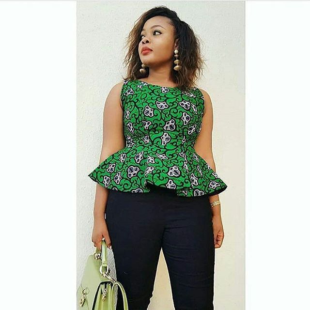 latest ankara tops on jeans 2019