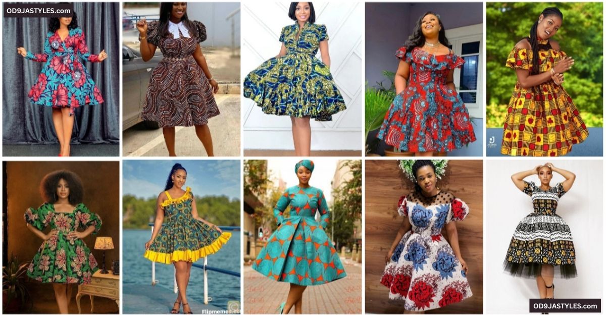 Ankara Short Flare Gowns: 30+ Latest And Trending Styles For Any ...