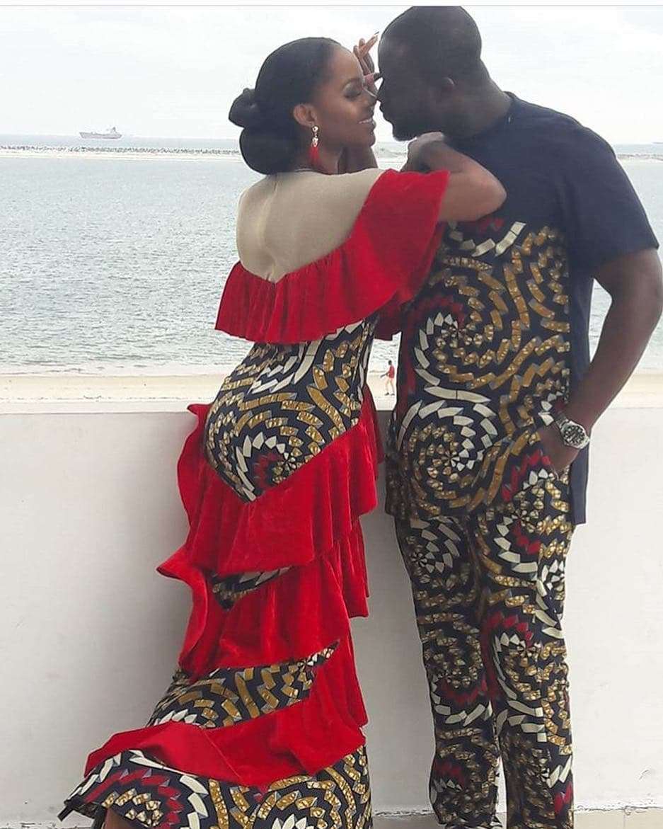 beautiful matching couples ankara designs and styles, latest trendy couples ankara styles, ankara designs for couples, matching ankara styles and designs for couples