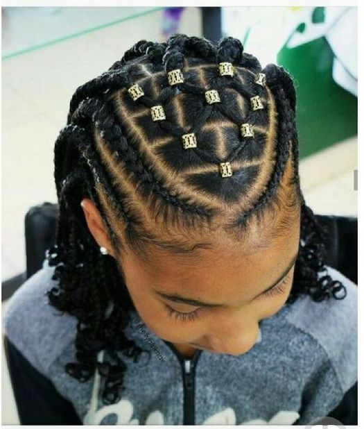 Zigzag Cornrows with braided Beads