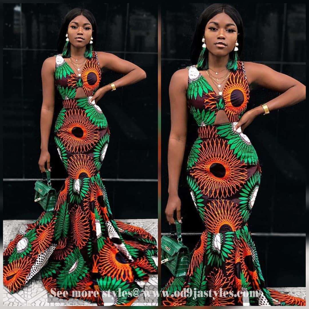 latest ankara dinner gown