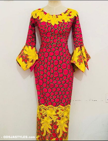 Pictures of The Latest Plain and Pattern Ankara Styles Gown