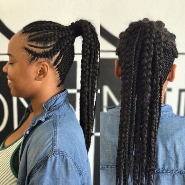 Fancy long cornrow braids hairstyles 3