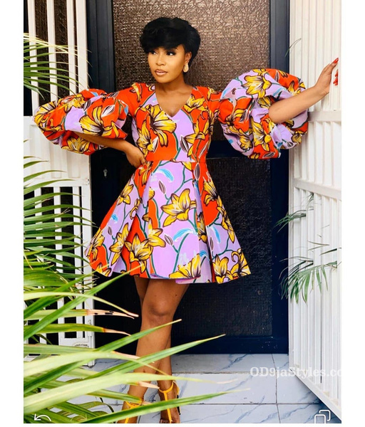Latest Short Gown Ankara Styles Pictures