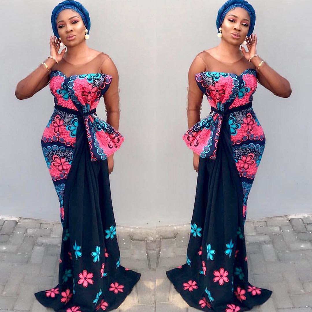 blue strapless prom dress