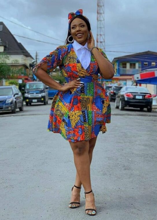 Ankara Short Gown Designs, The Most Recent Ankara Styles for Women (12)