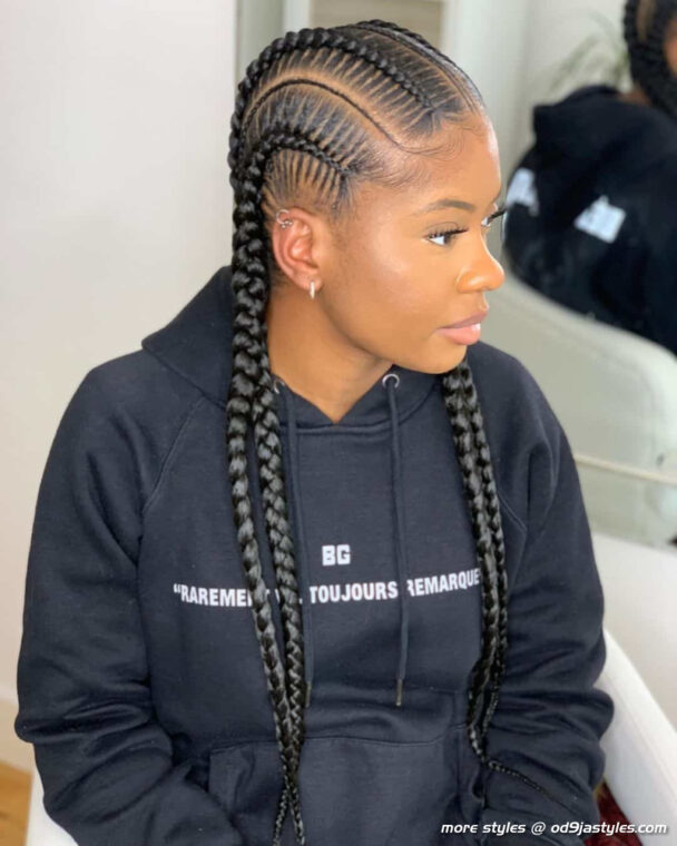 Hottest Ghana Braids Hairstyle Ideas for Women to try now (13)
