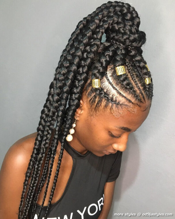 Hottest Ghana Braids Hairstyle Ideas for Women to try now (3)