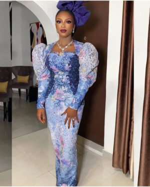 Winning Sky Blue Colour Aso-Ebi Styles For Owambe/Party – OD9JASTYLES