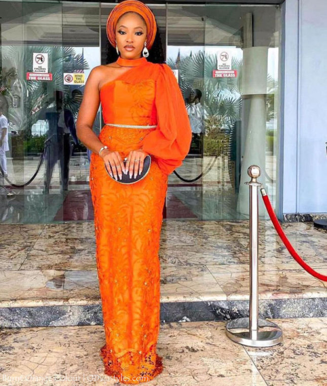 Irresistible Owambe Styles In Burnt Orange Colour