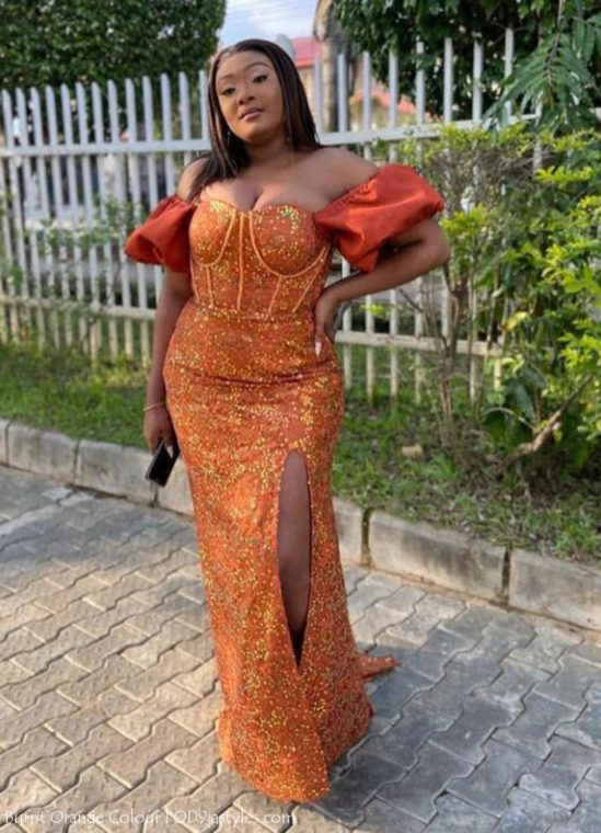 Irresistible Owambe Styles In Burnt Orange Colour