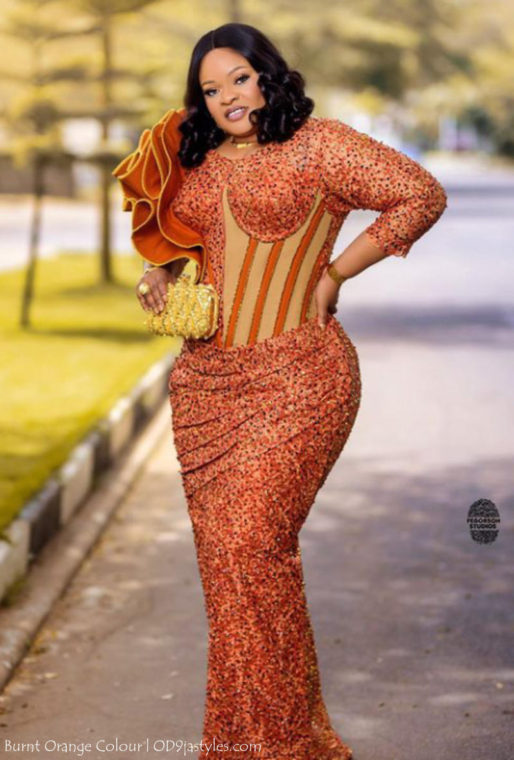 Irresistible Owambe Styles In Burnt Orange Colour