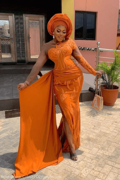 Irresistible Owambe Styles In Burnt Orange Colour