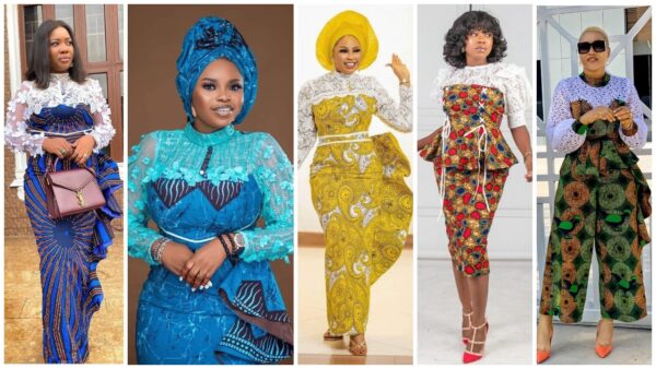 ankara and paper lace combination styles