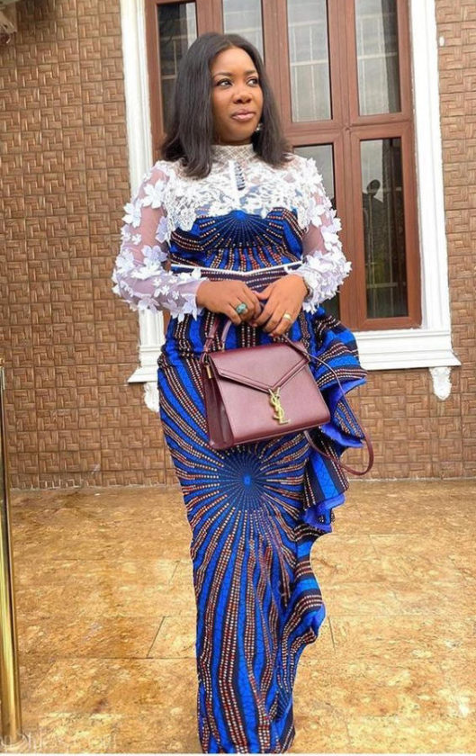 ankara and paper lace combination styles