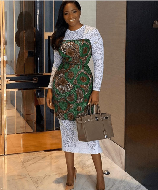 ankara and paper lace combination styles