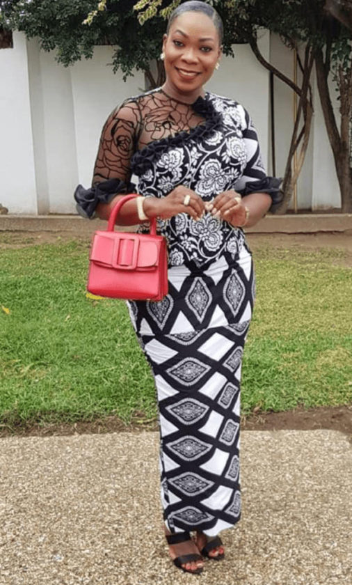 ankara mixed with dry lace