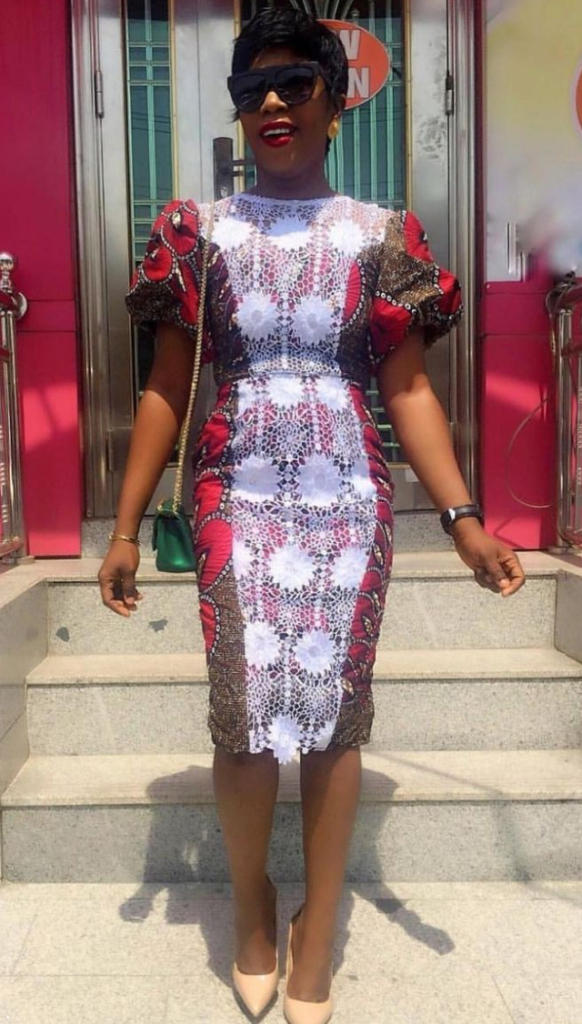ankara mixed with dry lace