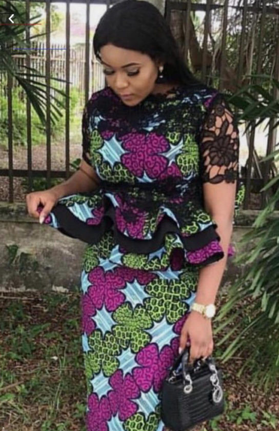 ankara mixed with dry lace