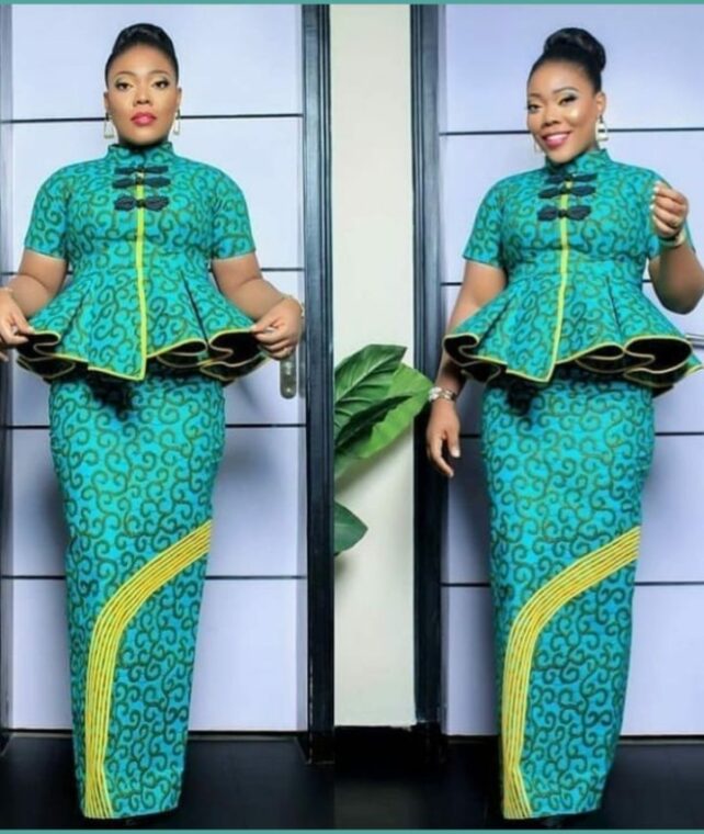 Trendy New Peplum Designs for Skirts and Blouses in Ankara with Pictures (1)