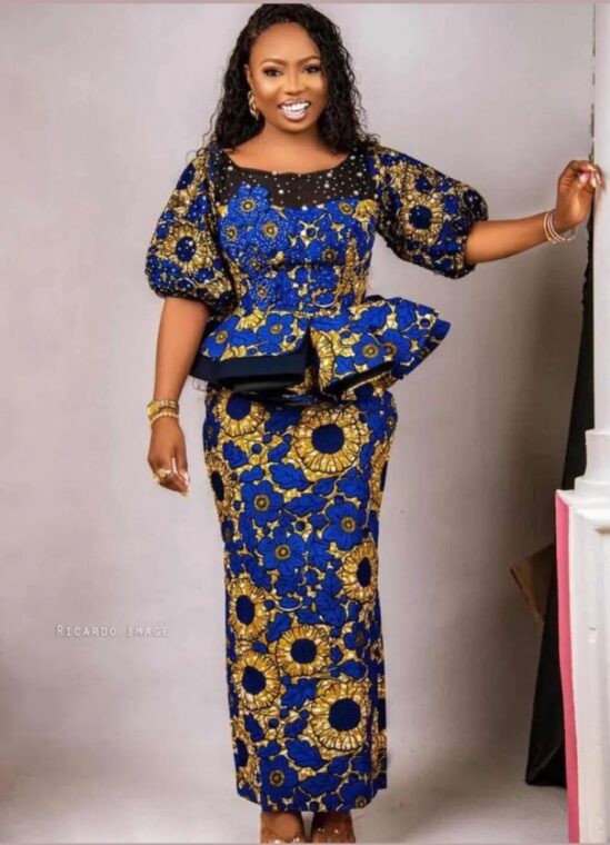Trendy New Peplum Designs for Skirts and Blouses in Ankara with Pictures (15)