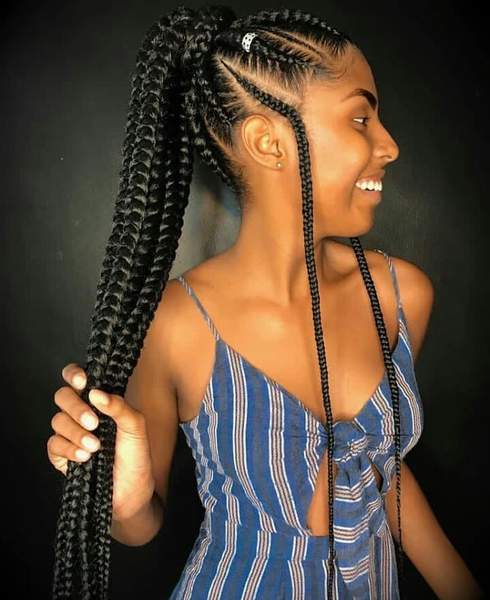 Braided ponytail