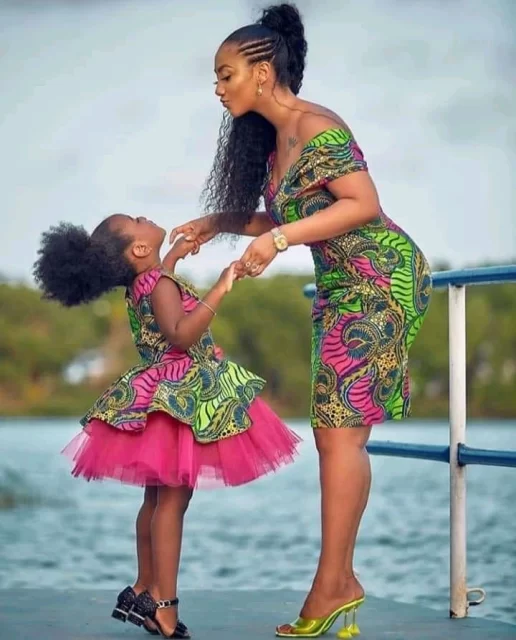 Mothers Check Out These Beautiful Matching Ankara Outfits to Rock With Your Little Princess