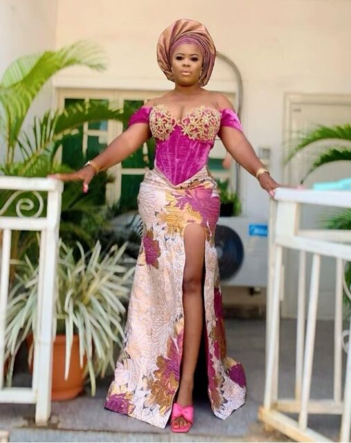 Captivating And Gorgeous Ankara Aso-Ebi Gown For Classy Ladies To Rock This December