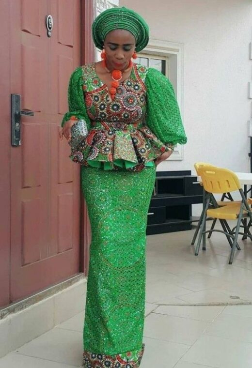 20+ Amazing and Unique Ankara Long Skirt and Peplum Blouse Styles_ - Stylish Naija