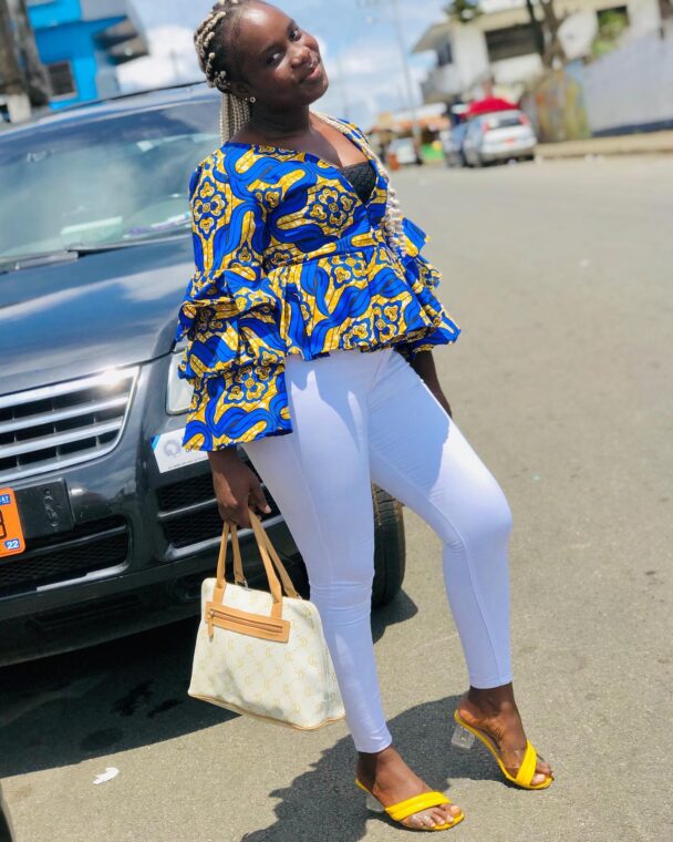 20+ Fashionable Ways To Styles Your Ankara BlouseTops With Jeans For Stylish Looks (1)