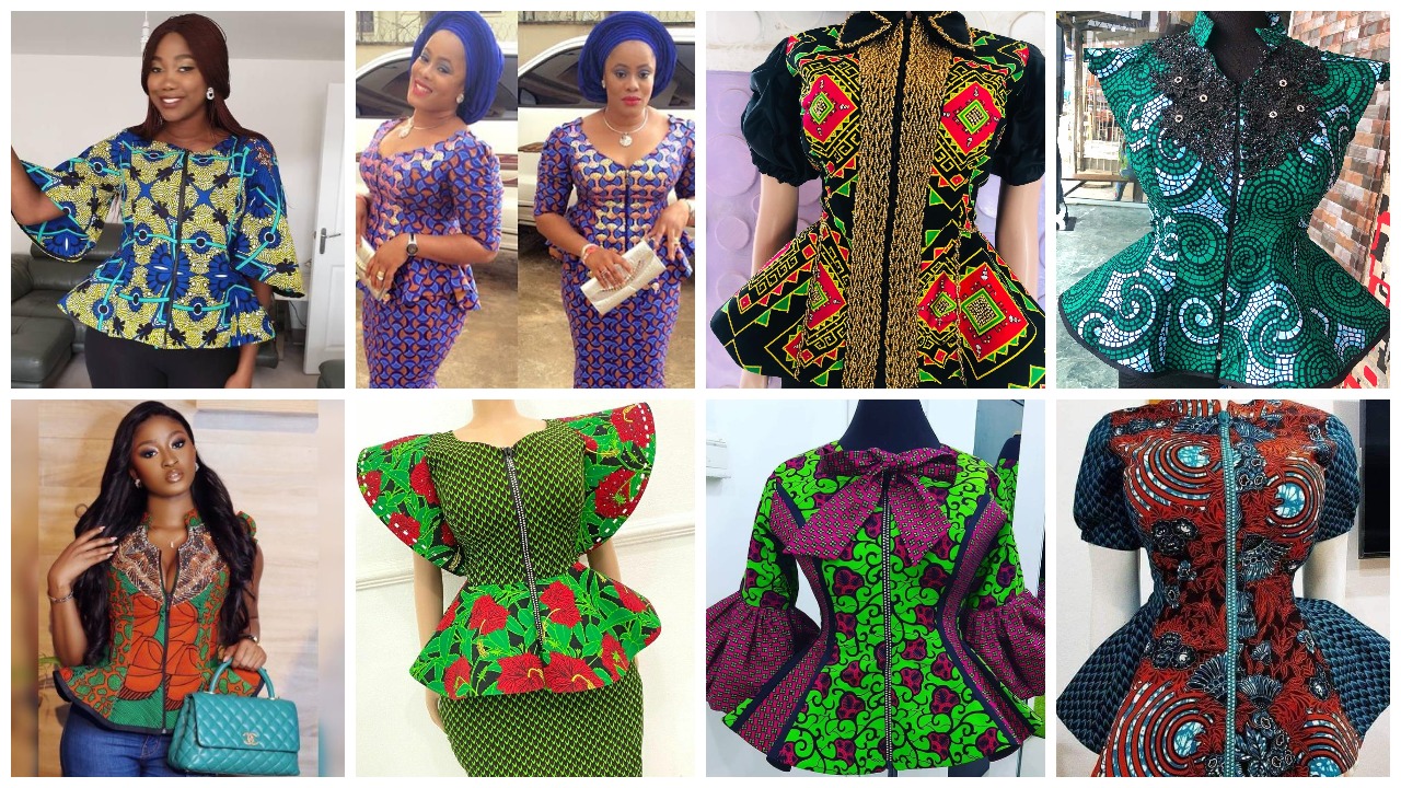 ankara blouse with front zip