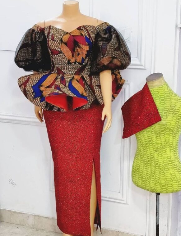 Stylish Ankara Skirts And Blouse Every Mother Should Rock To Sunday Service (17)