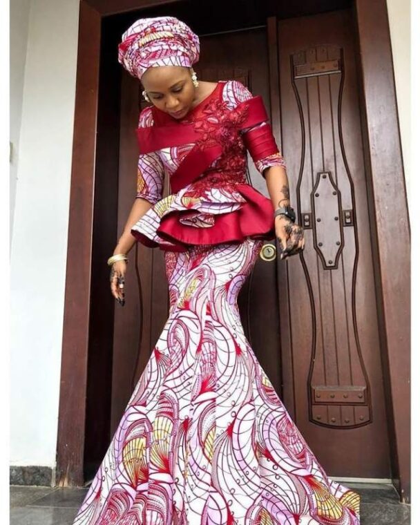 Ankara Skirt and Blouse Styles for Slim Ladies (24)