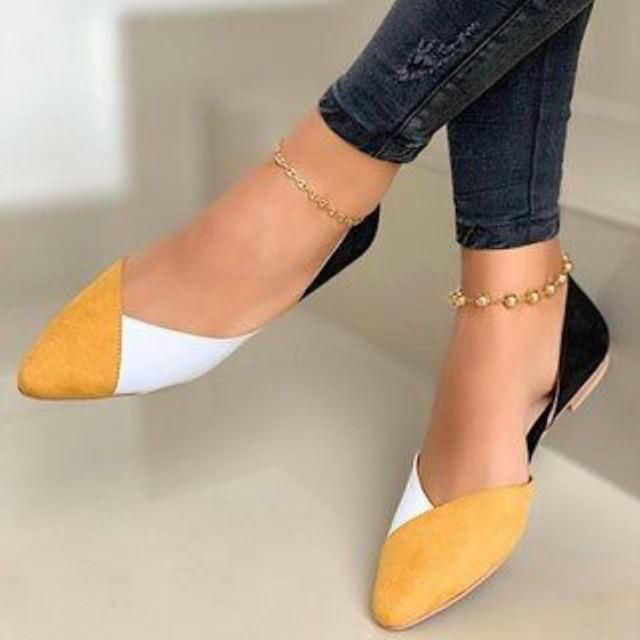 Wexleyjesus 2021 New Arrival Women Flats Beautiful and Fashion Summer Shoes Flat Ballerina Comfortable Casual Women Shoes Size 44 - yellow _ 35
