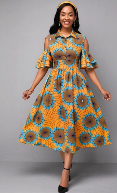 Ankara Short Flared Gowns (2)