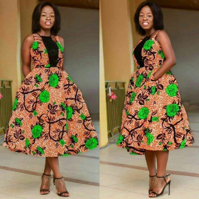 Ankara Short Flared Gowns (22)