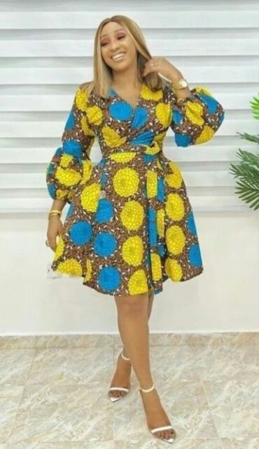 Ankara Short Flared Gowns (23)