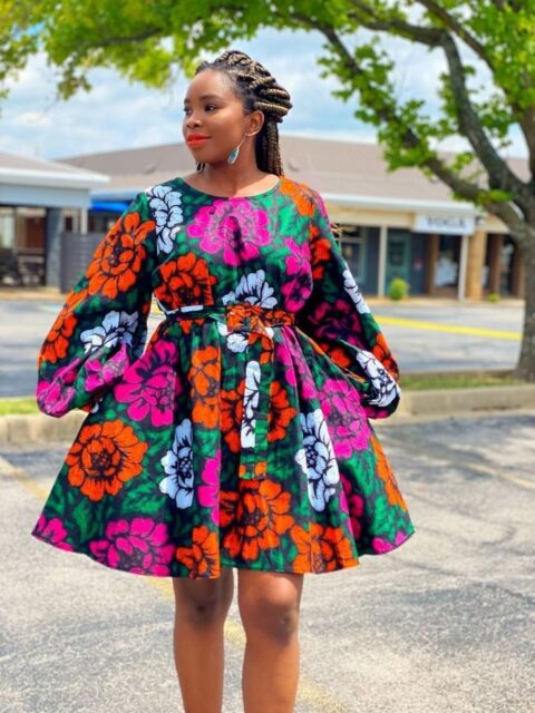 Ankara Short Flared Gowns (7)