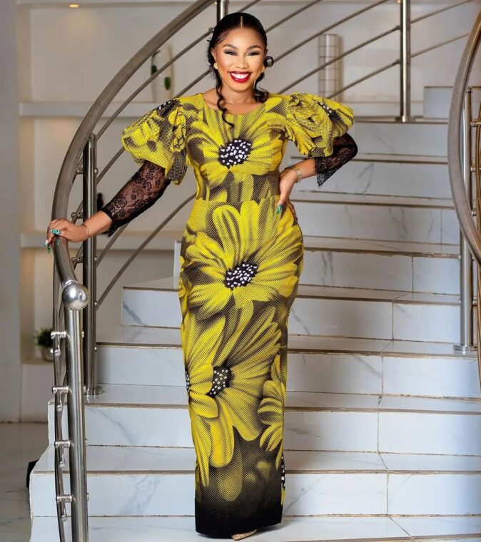 Elegant Arewa Ankara Long Gown Styles Loved Many (1)