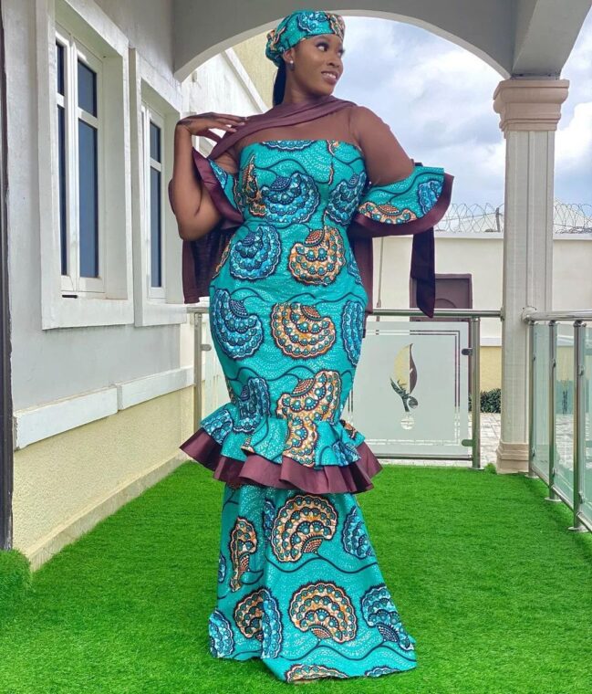 Elegant Arewa Ankara Long Gown Styles Loved Many (22)