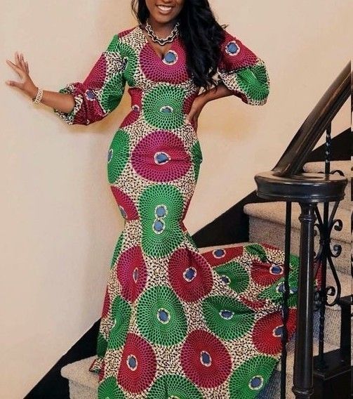 African mermaid dress, African print dress, Ankara dress, Ankara wedding dress