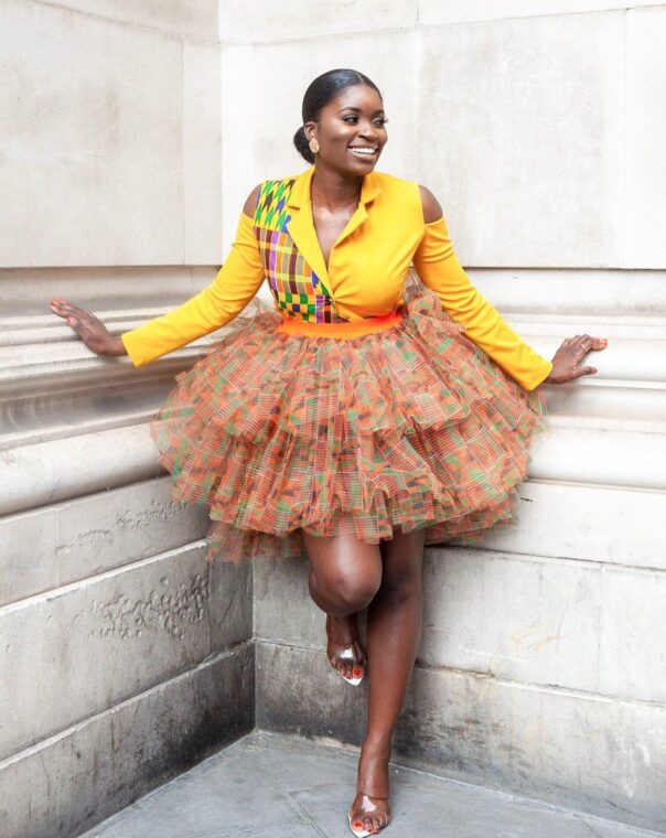 African print Kente Tulle Tutu Mesh Skirt - S (UK 8) _ EU34 _ US4 (2)