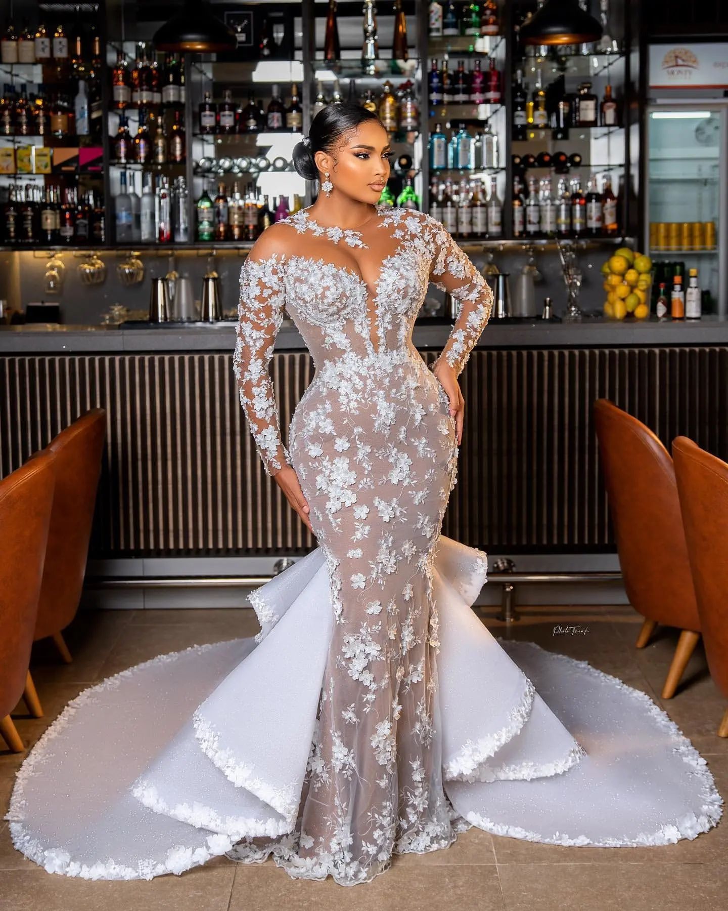 FuLL Length Lace and Chiffon Dresses Silver