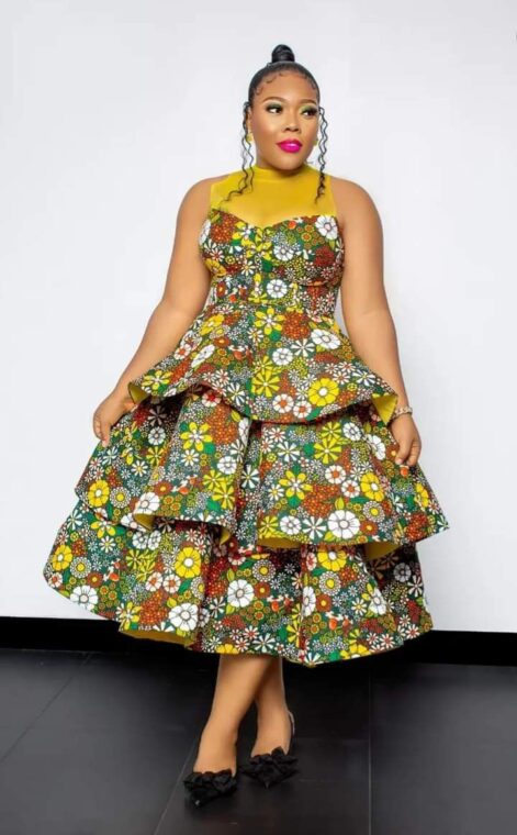 Tiered Ankara dresses