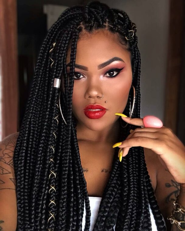 Groovy Box Braid hairstyles For Smart Ladies