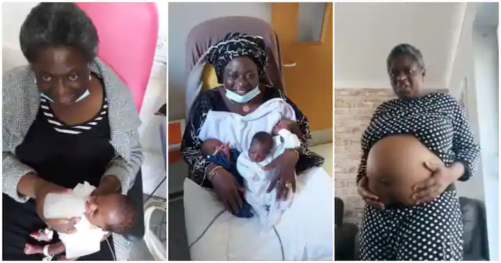 After 21 Years, Nigerian woman delivers triplets at age 54, flaunts them online