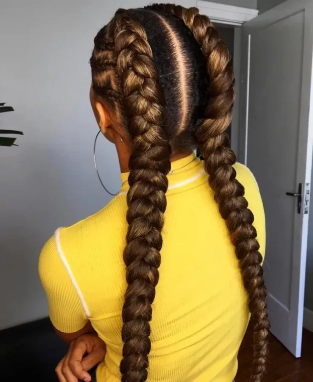 Goddess Braids in Classic French Braids