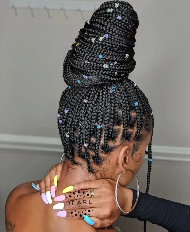 Goddess Braids in a Huge Bun