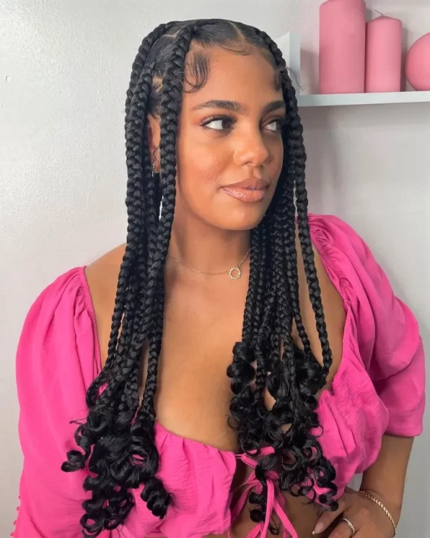 Goddess Braids with Curls